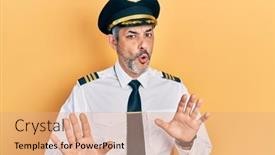  Presentation with forbidden - Presentation design featuring handsome-middle-age-man background and a coral colored foreground