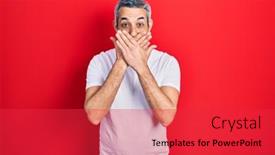  Presentation with grey - PPT theme enhanced with handsome-middle-age-man background and a  colored foreground