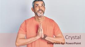  Presentation with praying hands - Presentation enhanced with handsome-middle-age-man background and a  colored foreground