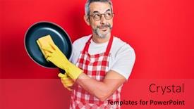  Presentation with grey - Theme featuring handsome-middle-age-man background and a red colored foreground