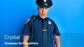  Presentation with police - Cool new theme with handsome-middle-age-mature-man backdrop and a ocean colored foreground