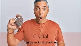  Presentation with pumice - Slide set with handsome-middle-age-mature-man background and a coral colored foreground