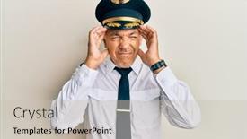  Presentation with airplane pilot - Amazing theme having handsome-middle-age-mature-man backdrop and a soft green colored foreground