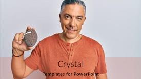  Presentation with pumice - Colorful slides enhanced with handsome-middle-age-mature-man backdrop and a coral colored foreground