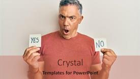  Presentation with yes - Colorful PPT theme enhanced with handsome-middle-age-mature-man backdrop and a coral colored foreground