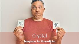  Presentation with yes - PPT theme enhanced with handsome-middle-age-mature-man background and a coral colored foreground