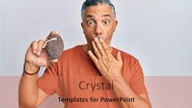  Presentation with pumice - Slides with handsome-middle-age-mature-man background and a coral colored foreground