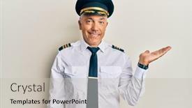  Presentation with airplane pilot - Amazing slide deck having handsome-middle-age-mature-man backdrop and a light gray colored foreground