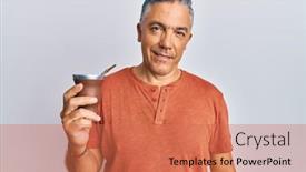  Presentation with infusion - Slide deck featuring handsome-middle-age-mature-man background and a coral colored foreground