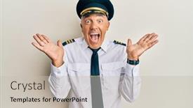  Presentation with airplane pilot - Cool new theme with handsome-middle-age-mature-man backdrop and a soft green colored foreground