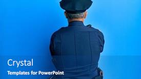  Presentation with police line do not cross - Amazing slide set having handsome-middle-age-mature-man backdrop and a ocean colored foreground