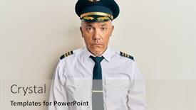  Presentation with airplane pilot - Beautiful PPT layouts featuring handsome-middle-age-mature-man backdrop and a soft green colored foreground