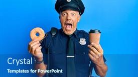  Presentation with handsome - Slides with handsome-middle-age-mature-police background and a ocean colored foreground