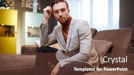  Presentation with smart home - Beautiful slide deck featuring handsome-middle-aged-man backdrop and a tawny brown colored foreground