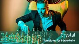  Presentation with modern elegant - Presentation with handsome-middle-aged-man background and a ocean colored foreground