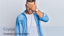  Presentation with muscle - PPT layouts featuring handsome-muscle-man-wearing-casual background and a light blue colored foreground