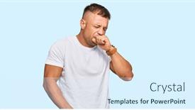  Presentation with health care - Slide deck enhanced with handsome-muscle-man-wearing-casual background and a sky blue colored foreground