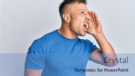  Presentation with muscle - Beautiful slide set featuring handsome-muscle-man-wearing-casual backdrop and a teal colored foreground