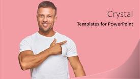  Presentation with muscle - Slide deck enhanced with handsome-muscle-man-wearing-casual background and a coral colored foreground