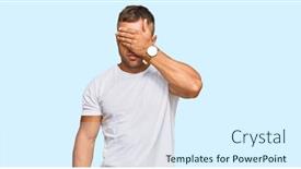  Presentation with muscle - Audience pleasing PPT theme consisting of handsome-muscle-man-wearing-casual backdrop and a sky blue colored foreground