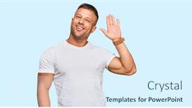  Presentation with muscle - Slide set with handsome-muscle-man-wearing-casual background and a sky blue colored foreground