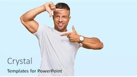  Presentation with muscle - Theme consisting of handsome-muscle-man-wearing-casual background and a sky blue colored foreground