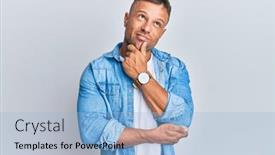  Presentation with muscle - Slide set featuring handsome-muscle-man-wearing-casual background and a light blue colored foreground