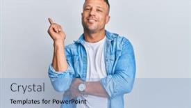  Presentation with muscle - Audience pleasing PPT layouts consisting of handsome-muscle-man-wearing-casual backdrop and a light blue colored foreground