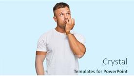  Presentation with muscle - Slide deck with handsome-muscle-man-wearing-casual background and a sky blue colored foreground