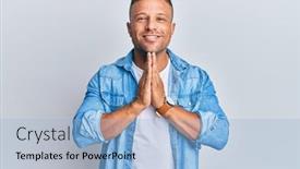  Presentation with muscle - Presentation theme with handsome-muscle-man-wearing-casual background and a light blue colored foreground