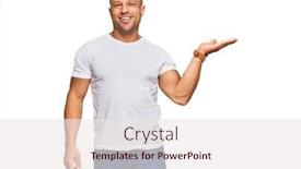  Presentation with hand palm - Presentation design featuring handsome-muscle-man-wearing-casual background and a sky blue colored foreground