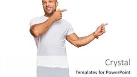  Presentation with muscle - Colorful slides enhanced with handsome-muscle-man-wearing-casual backdrop and a white colored foreground