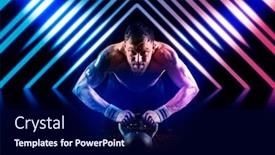  Presentation with dark - Presentation theme enhanced with handsome-muscular-man-doing-push background and a navy blue colored foreground