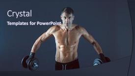  Presentation with personal training - Colorful PPT layouts enhanced with handsome muscular man working out with dumbbells personal fitness instructor personal training backdrop and a tawny brown colored foreground