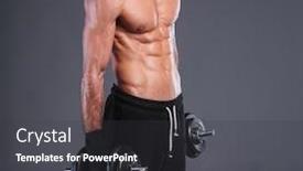  Presentation with personal training - Theme with handsome-muscular-man-working-out background and a dark gray colored foreground