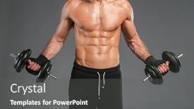  Presentation with personal training - Slide set featuring handsome-muscular-man-working-out background and a gray colored foreground