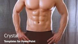  Presentation with black man - Audience pleasing PPT layouts consisting of handsome-muscular-young-man-standing backdrop and a tawny brown colored foreground