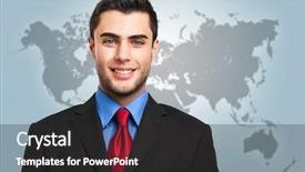  Presentation with news - Amazing presentation design having handsome news reader portrait backdrop and a dark gray colored foreground