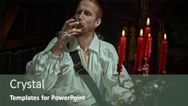  Presentation with wine library - PPT layouts featuring handsome-nobleman-musketeer background and a gray colored foreground