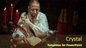  Presentation with estate - Slide set enhanced with handsome-nobleman-musketeer background and a tawny brown colored foreground