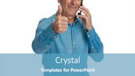  Presentation with old man - Theme featuring handsome-old-man-talking background and a teal colored foreground