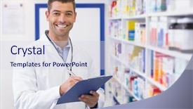  Presentation with hospital pharmacy - Cool new presentation with handsome pharmacist writing on clipboard backdrop and a  colored foreground
