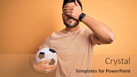  Presentation with beard - PPT theme featuring handsome-player-man-with-beard background and a coral colored foreground