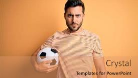  Presentation with beard - PPT layouts consisting of handsome-player-man-with-beard background and a coral colored foreground