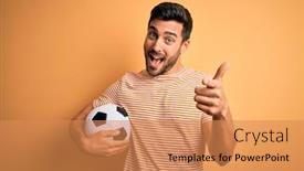  Presentation with beard - Slide set enhanced with handsome-player-man-with-beard background and a coral colored foreground