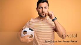  Presentation with lips mouth - Presentation consisting of handsome-player-man-with-beard background and a coral colored foreground