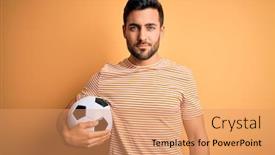  Presentation with professional tennis player athlete man - Audience pleasing presentation consisting of handsome-player-man-with-beard backdrop and a coral colored foreground