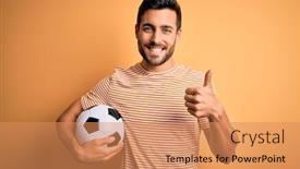  Presentation with beard - Presentation theme featuring handsome-player-man-with-beard background and a coral colored foreground