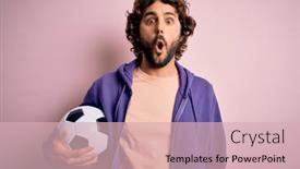  Presentation with beard - Slide set with handsome-player-man-with-beard background and a soft green colored foreground