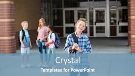  Presentation with school building - Amazing slide deck having handsome pre-adolescent teen boy student hanging out with friends after school selective focus on the smiling boy student standing outside the school building with friends in the background backdrop and a teal colored foreground